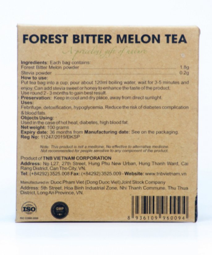 TRÀ KHỔ QUA RỪNG MUDARU (HỘP 25 TÚI LỌC)