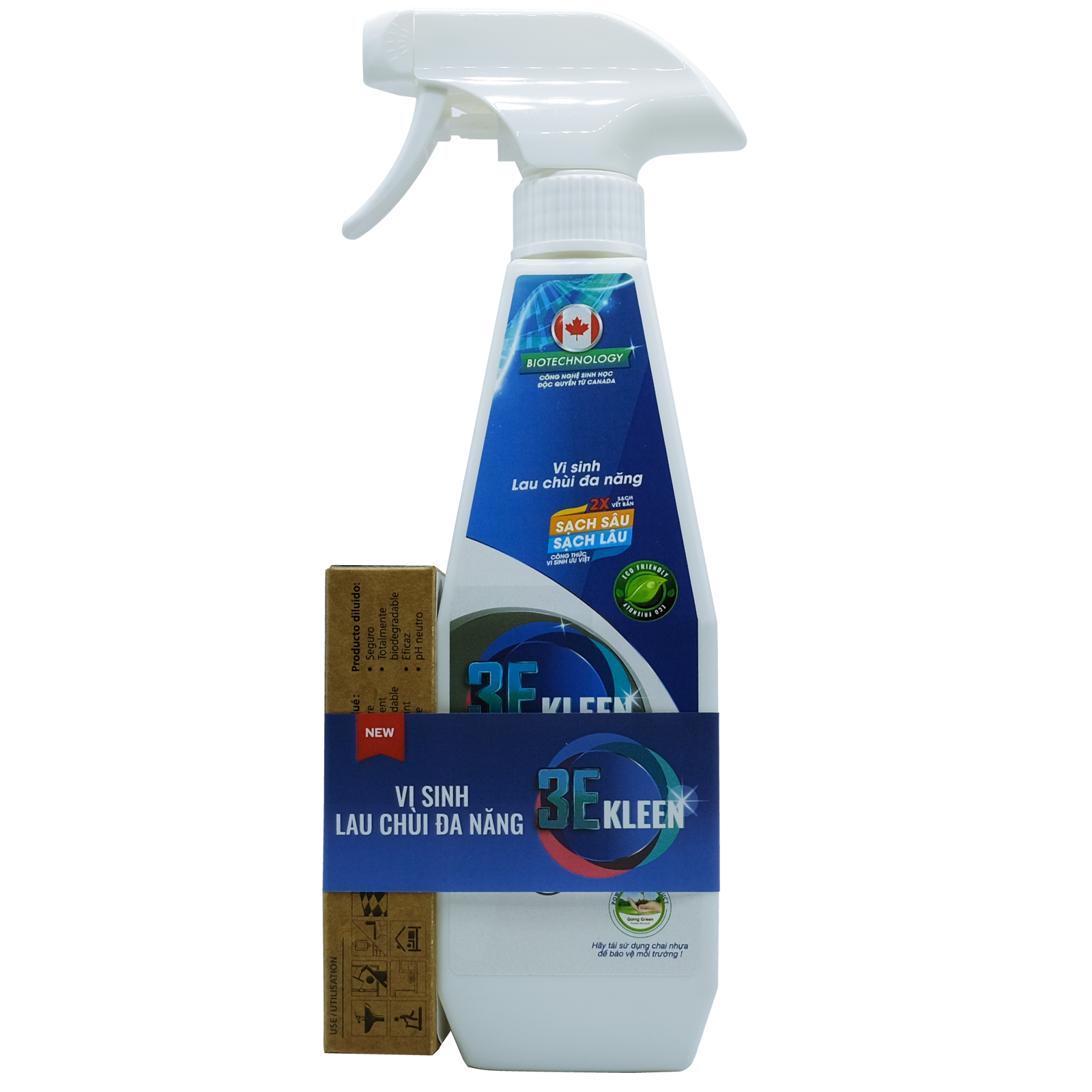 Lau đa năng sinh học 3E KLEEN 1-3 (3 ống 5ml kèm 1 bình rỗng 500ml)