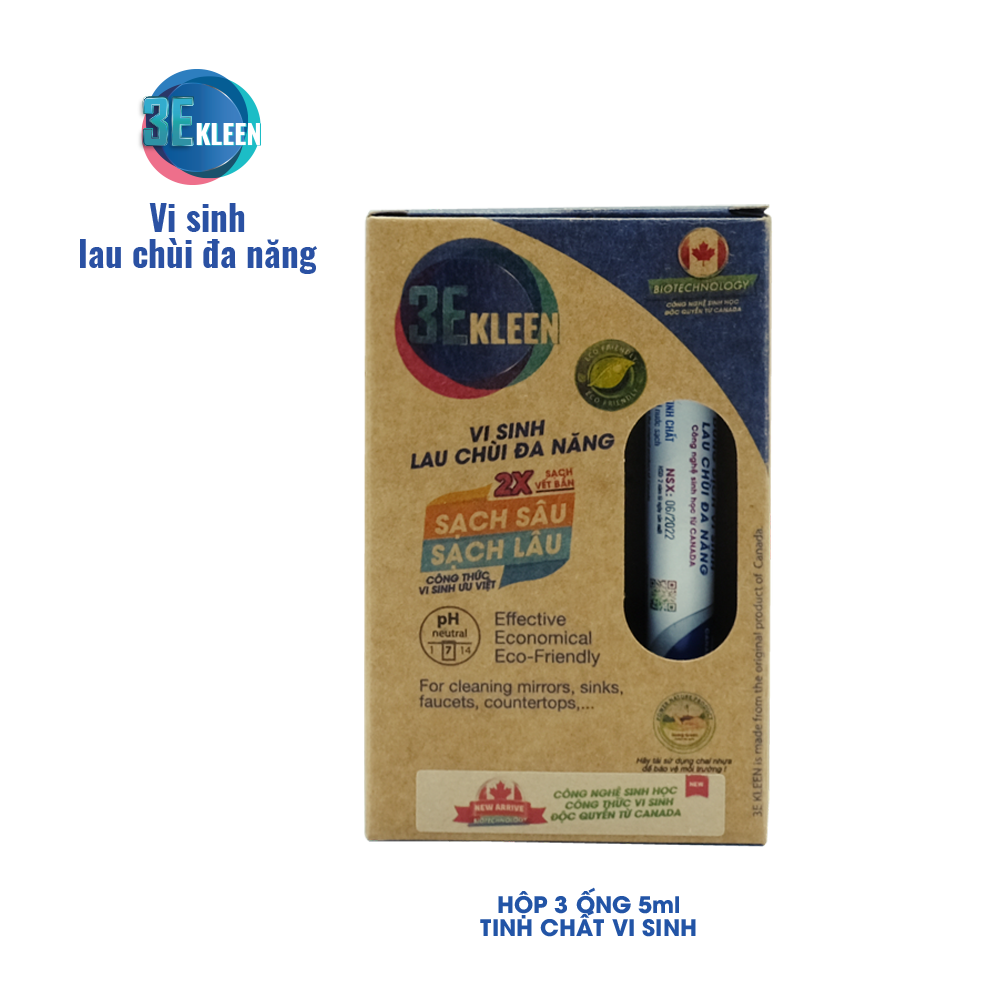 Lau đa năng sinh học 3E KLEEN hộp 3 ống 5ml