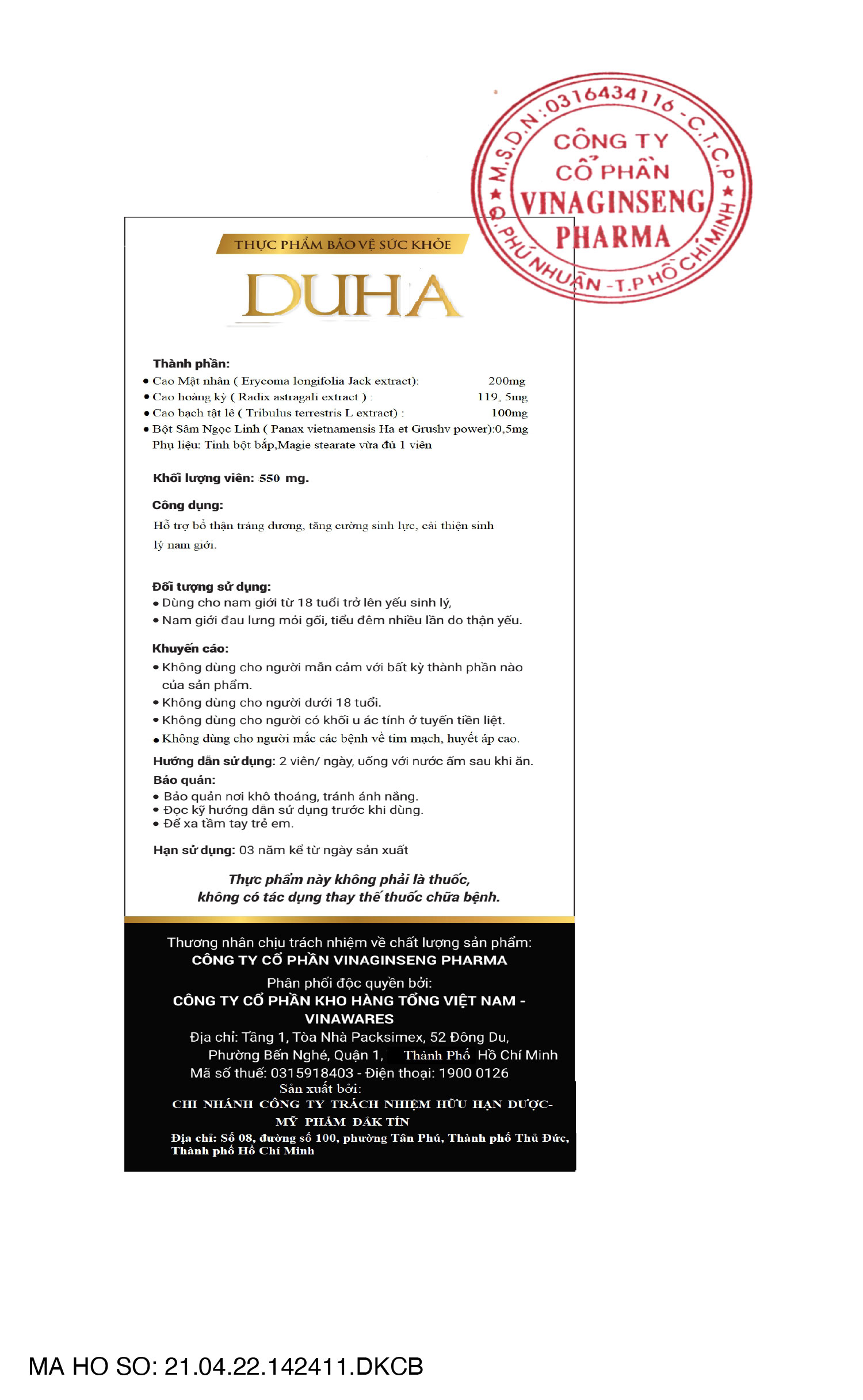 thực phẩm bảo vệ sức khỏe duha