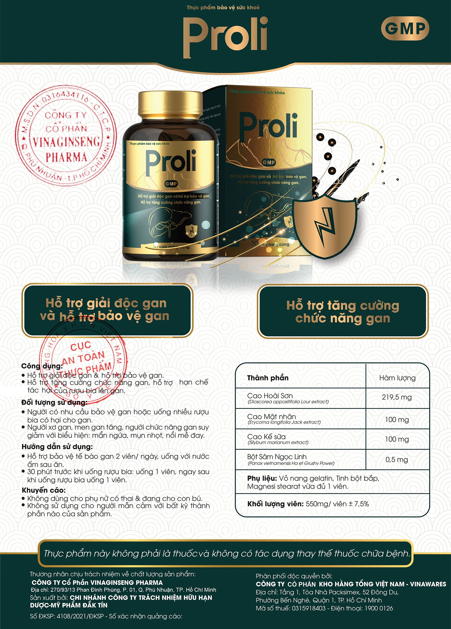 thực phẩm bảo vệ sức khỏe proli